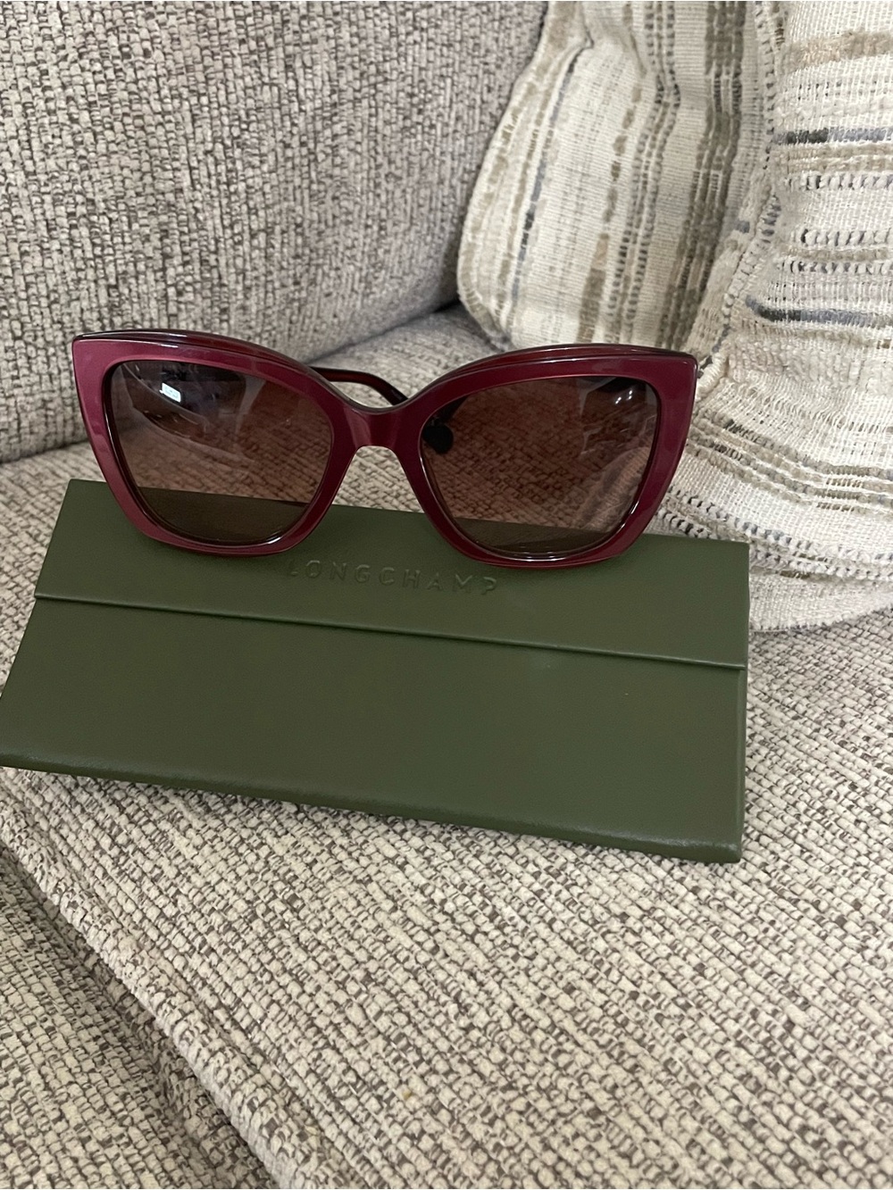 Longchamp LO695S 600 Metallic Red Cat Eye Sunglasses - Picture 7 of 9